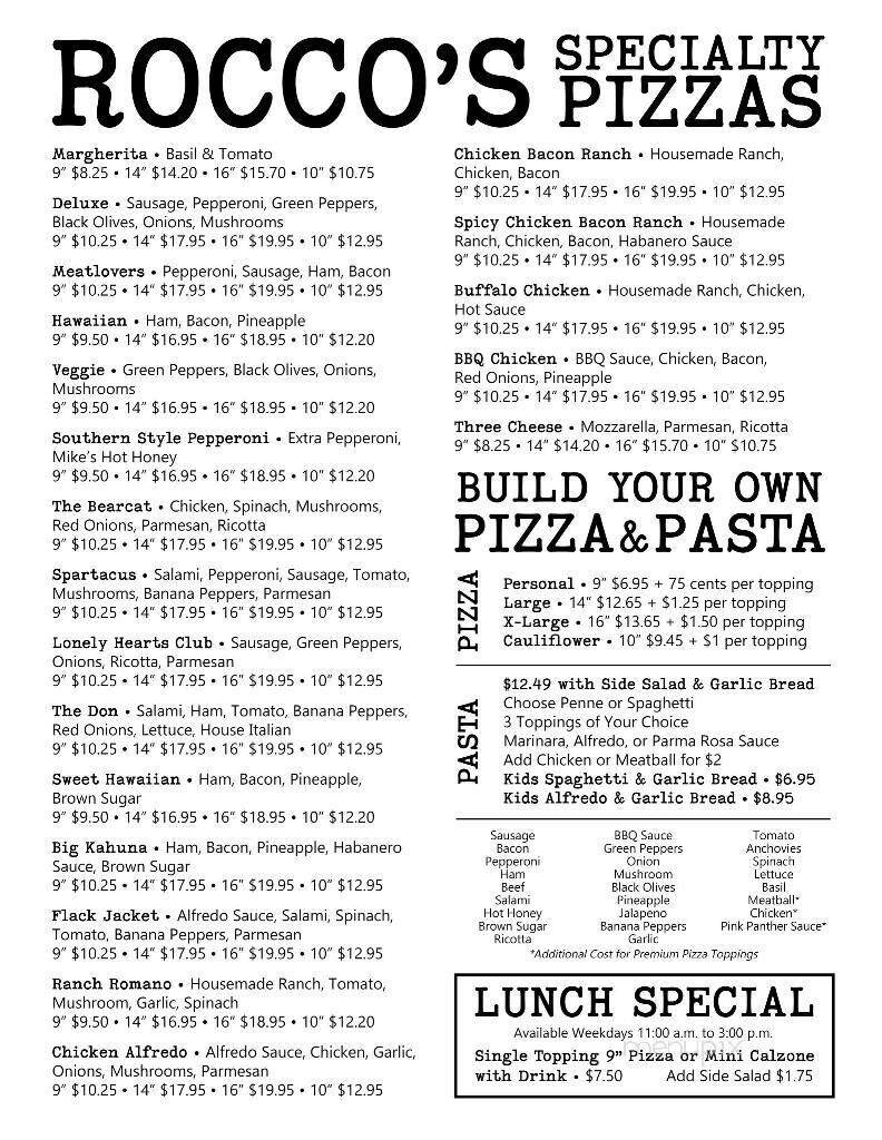 Menu page 1