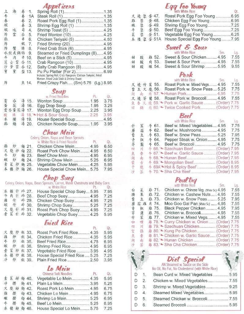 Menu page 1