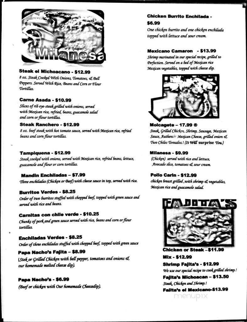 Menu page 1