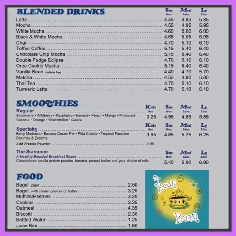 Menu page 1