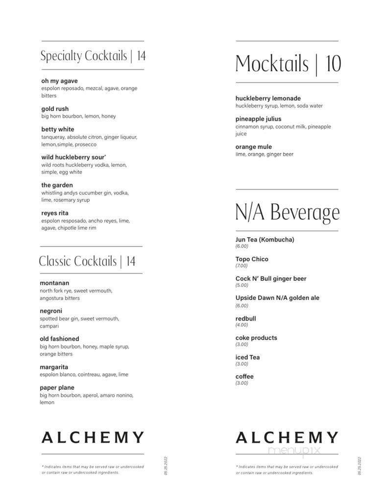 Menu page 1