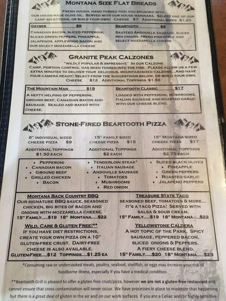 Menu page 1
