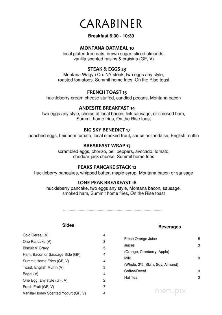 Menu page 1