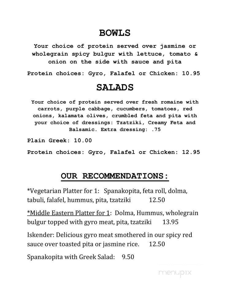Menu page 1