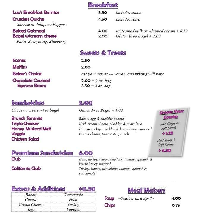 Menu page 1