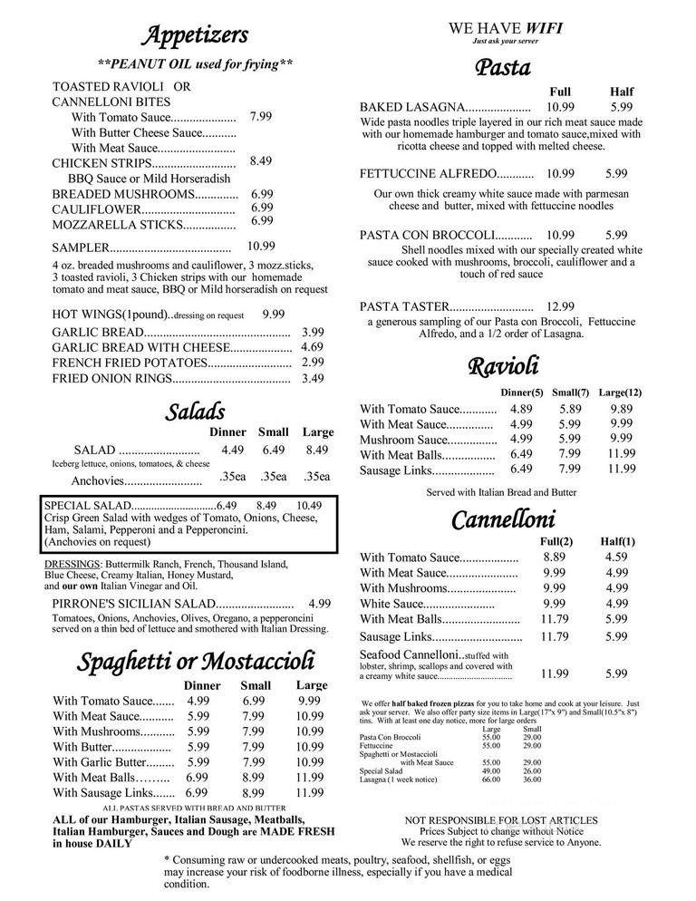 Menu page 1