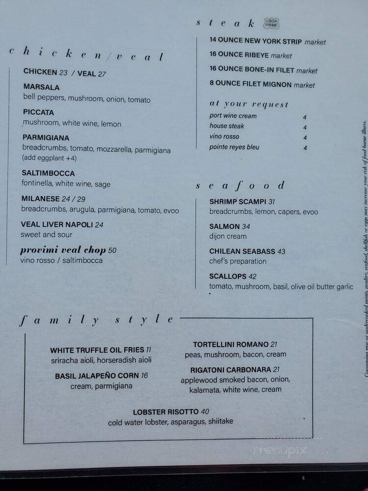 Menu page 1
