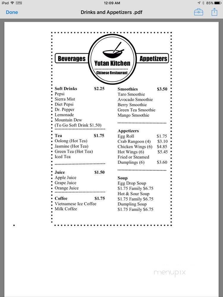 Menu page 1