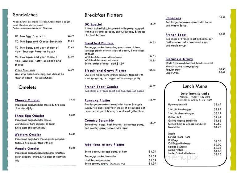 Menu page 1