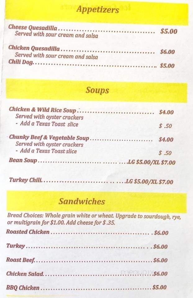 Menu page 1
