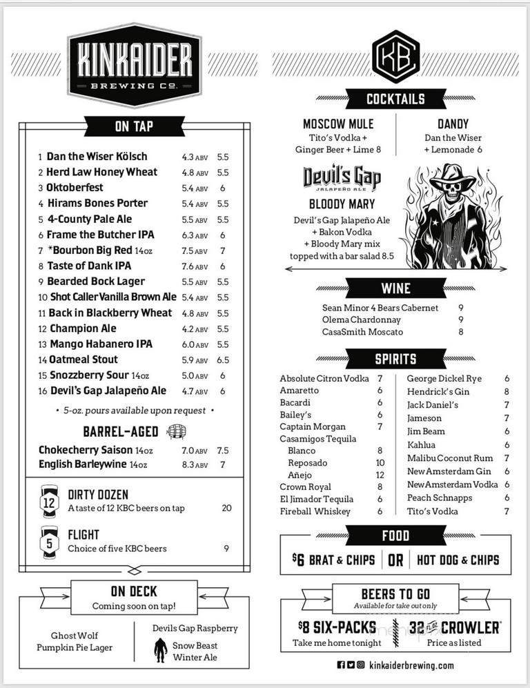 Menu page 1