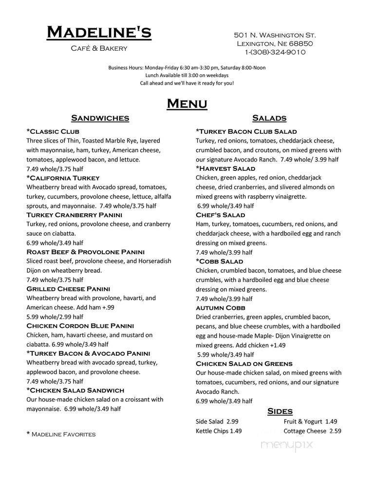 Menu page 1