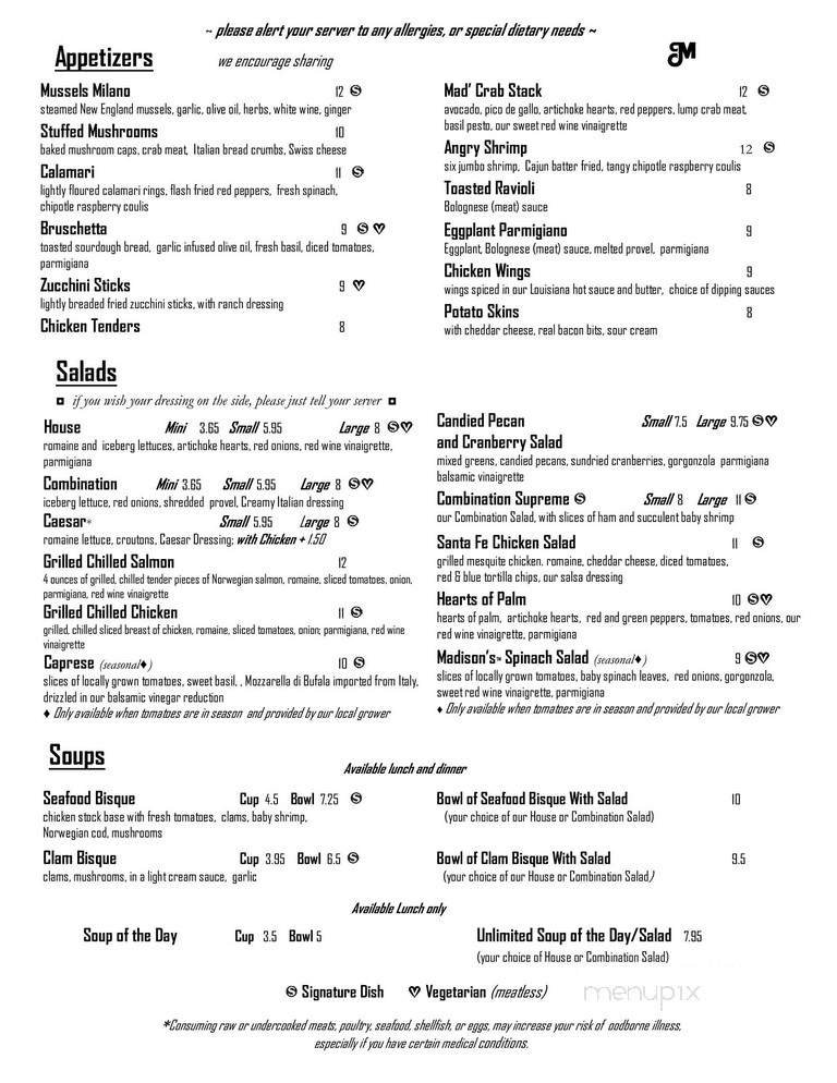 Menu page 1
