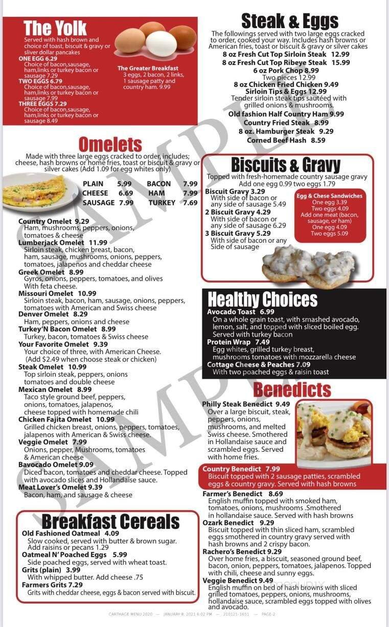 Menu page 1