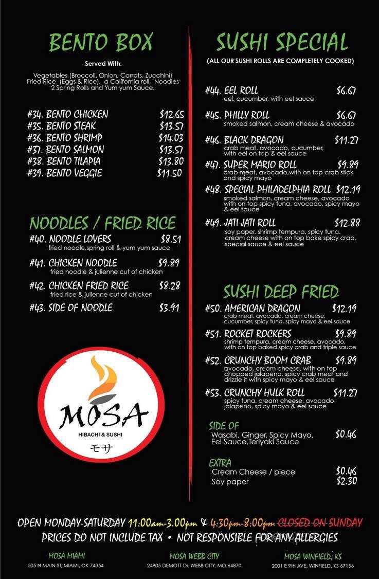 Menu page 2