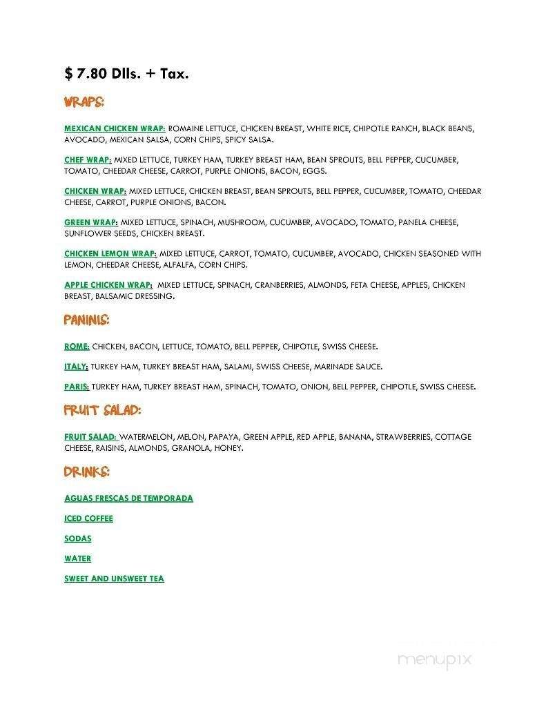 Menu page 2