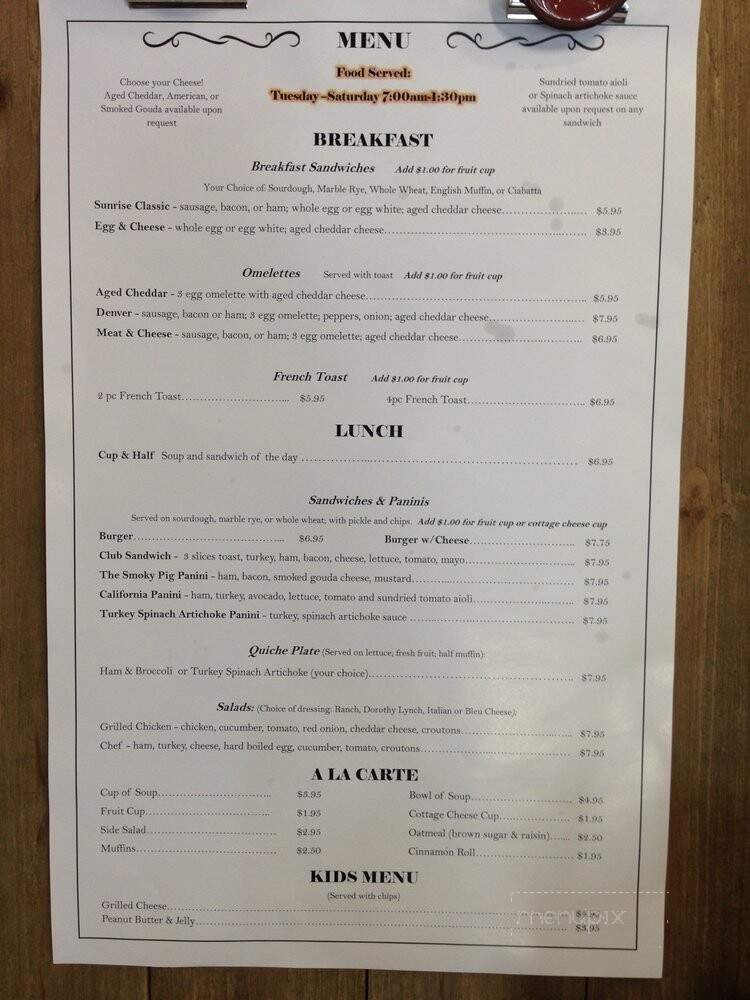 Menu page 1
