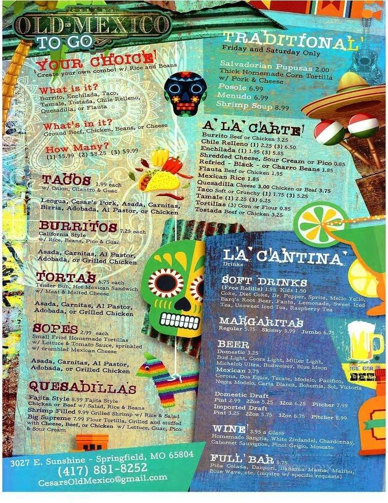 Menu page 1
