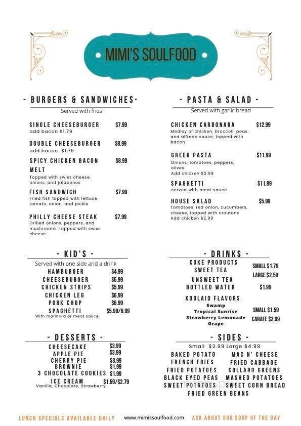 Menu page 2