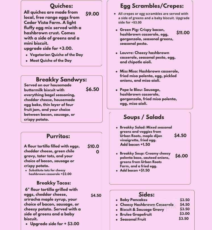Menu page 1