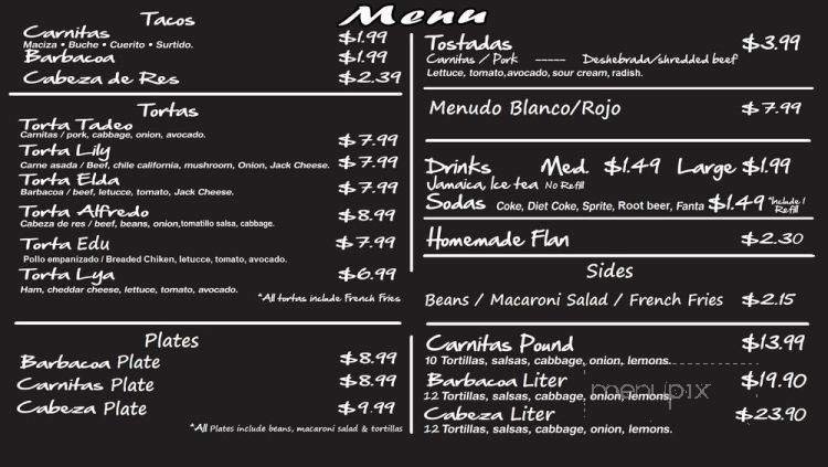 Menu page 1