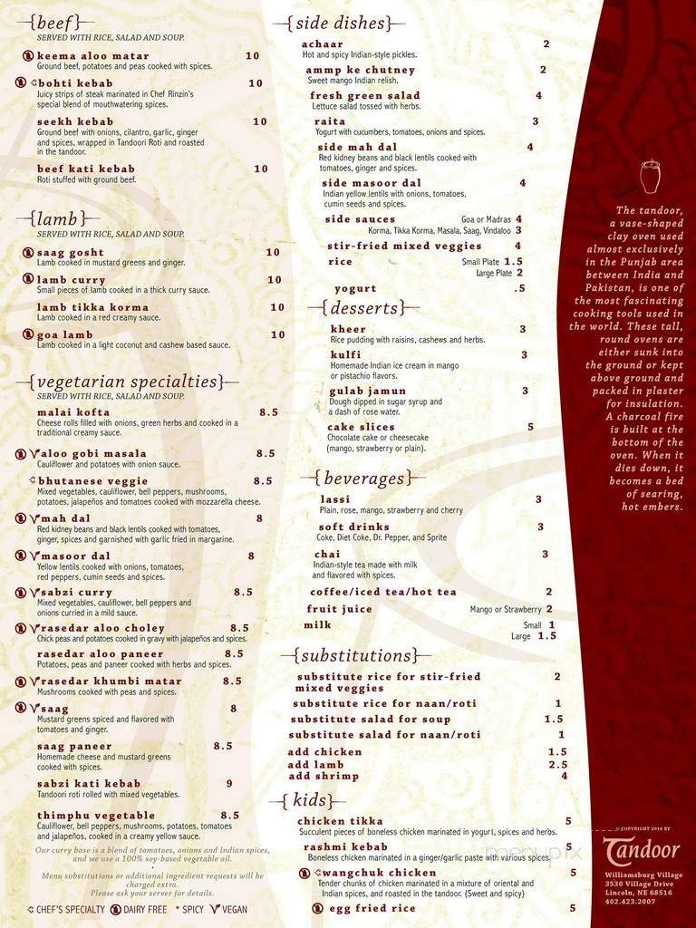 Menu page 1