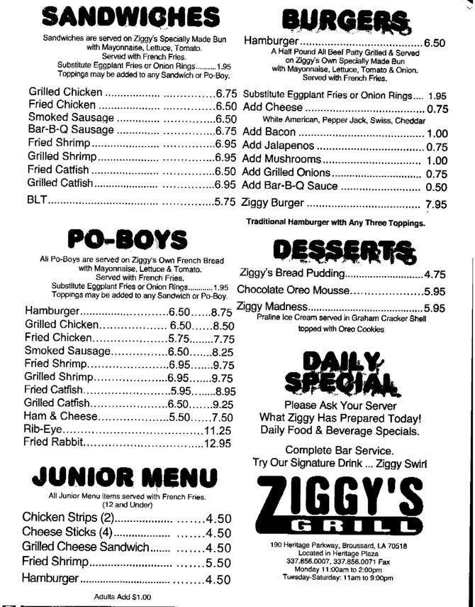 Menu page 2