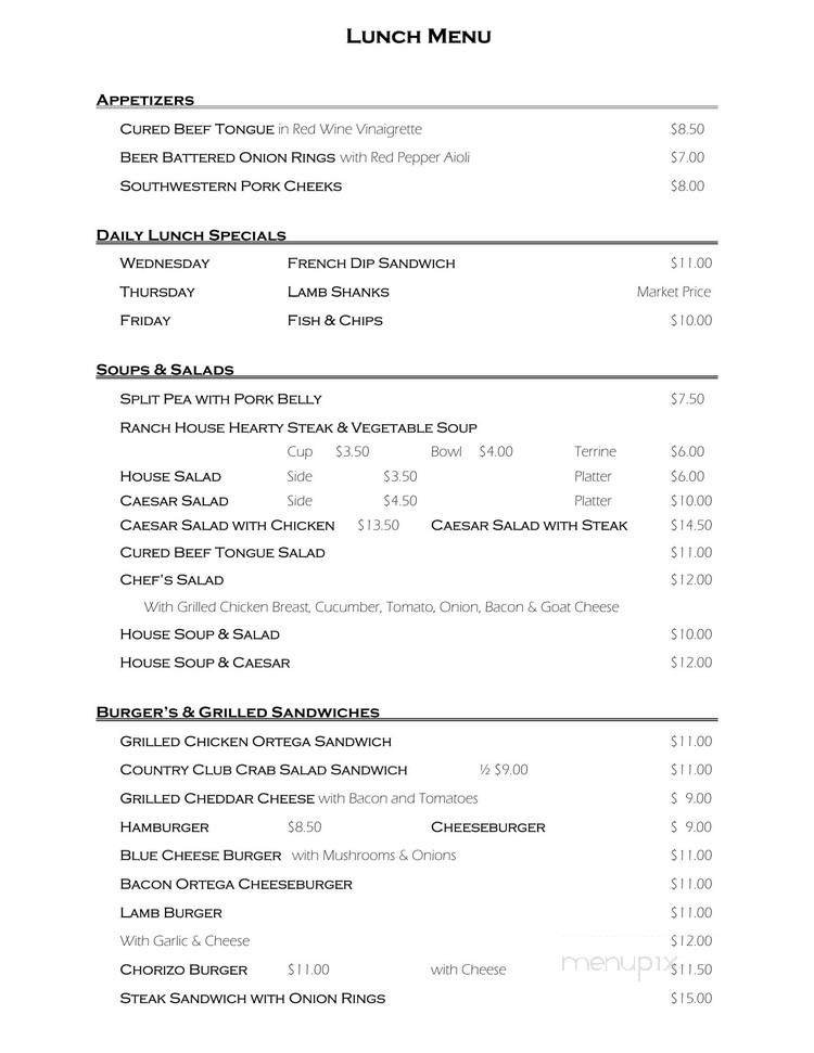 Menu page 1