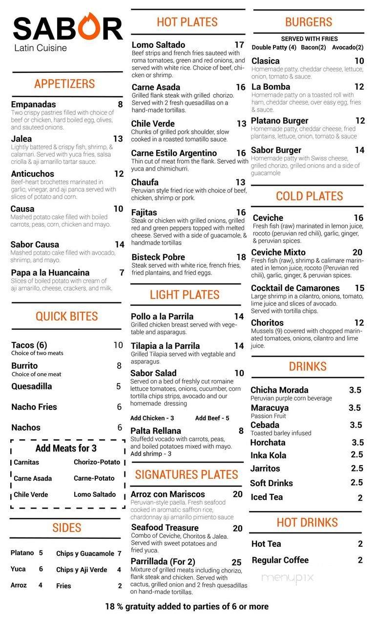 Menu page 1