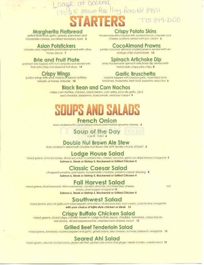 Menu page 1
