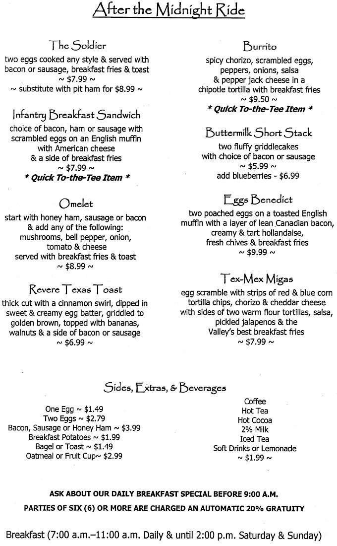 Menu page 1