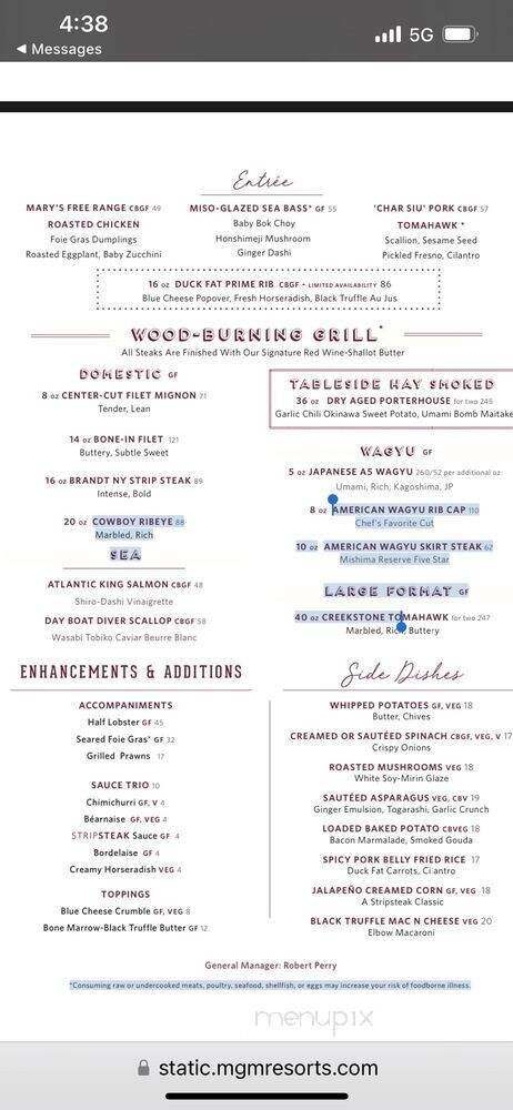Menu page 1