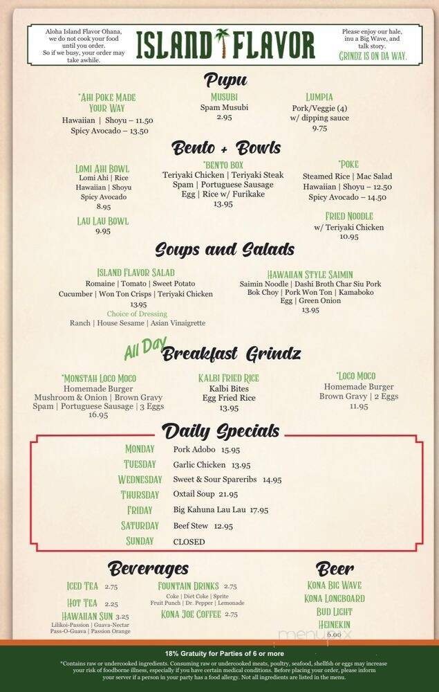 Menu page 1
