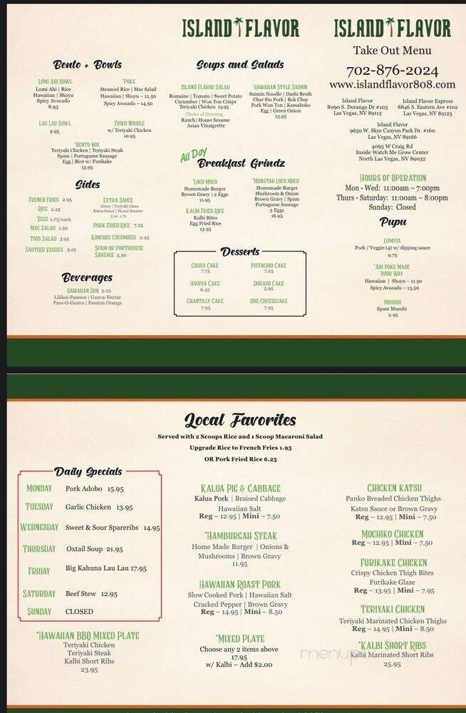 Menu page 2
