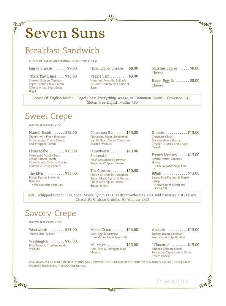 Menu page 1