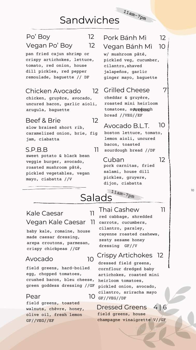 Menu page 1