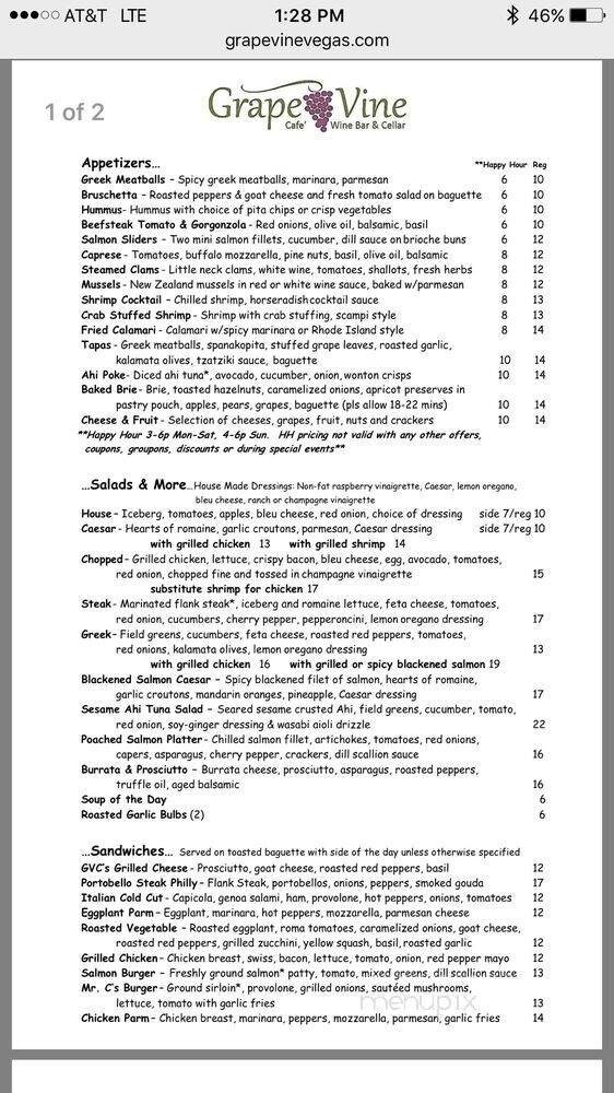 Menu page 1