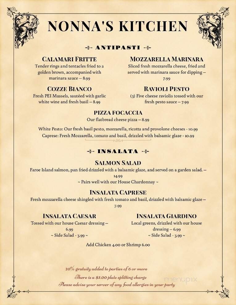 Menu page 1