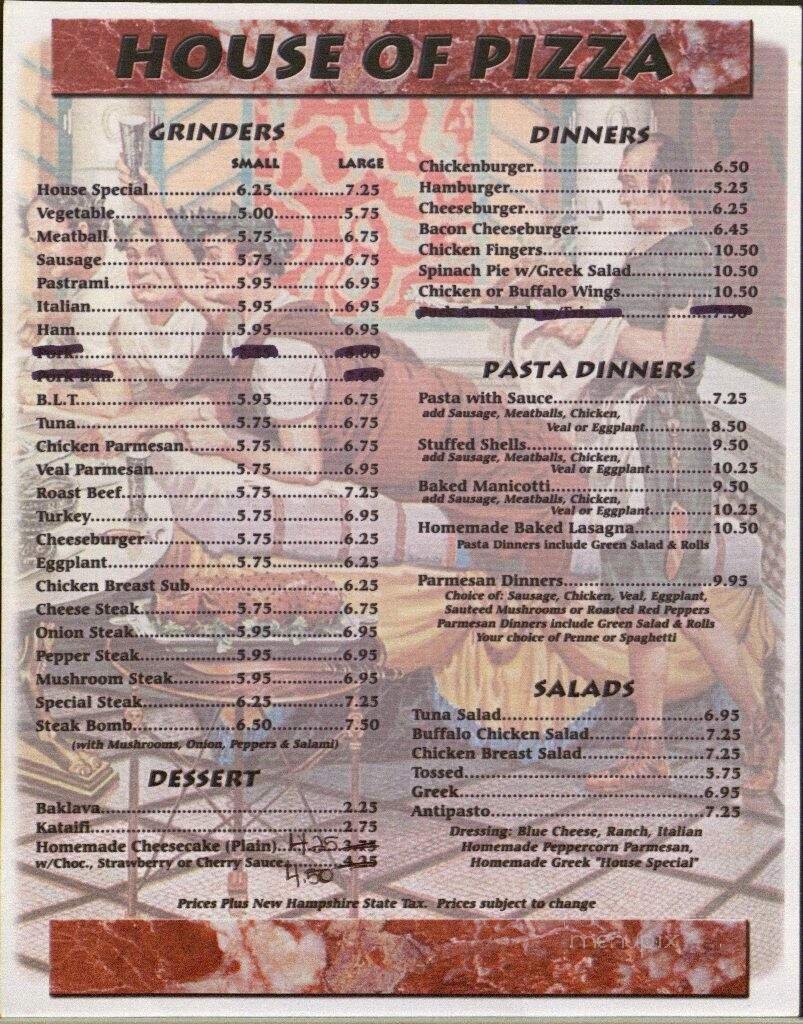 Menu page 1