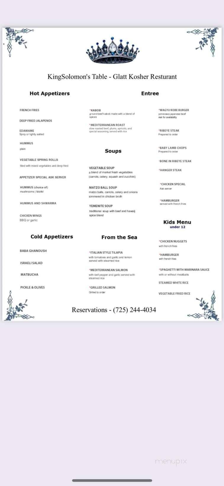 Menu page 1