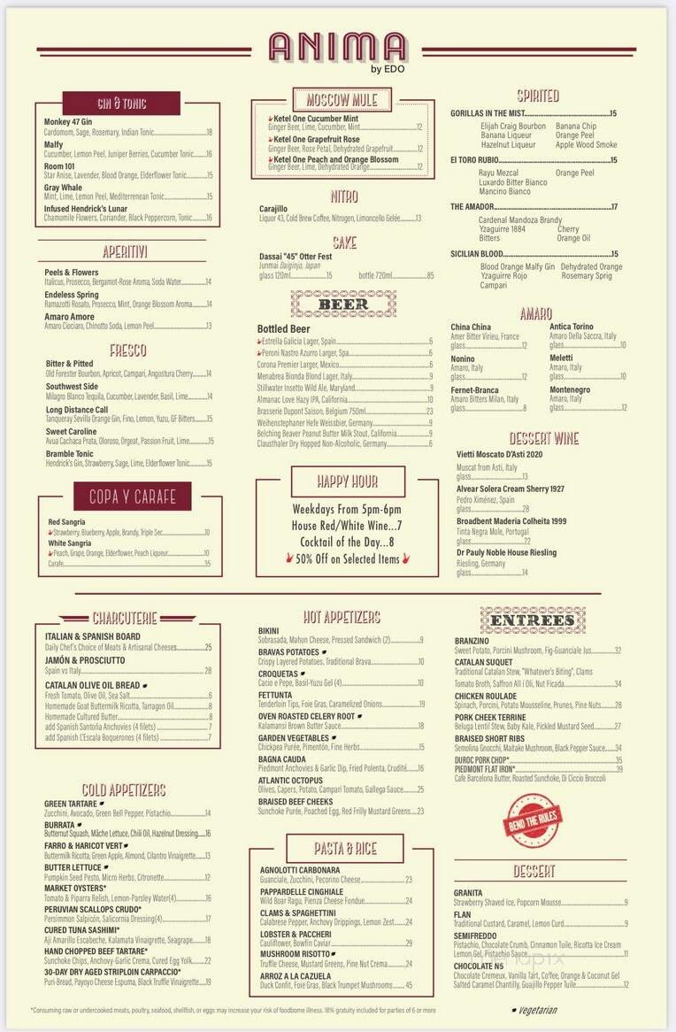 Menu page 1