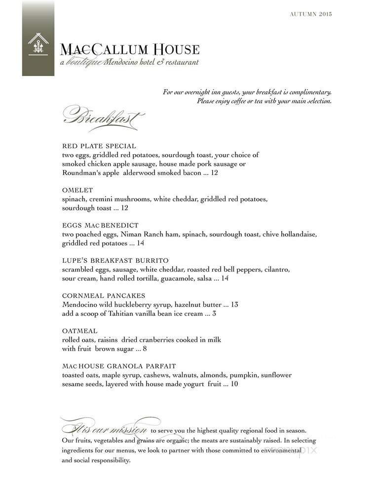 Menu page 1