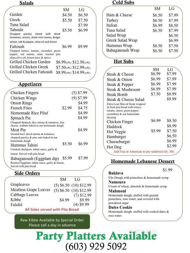 Menu page 2