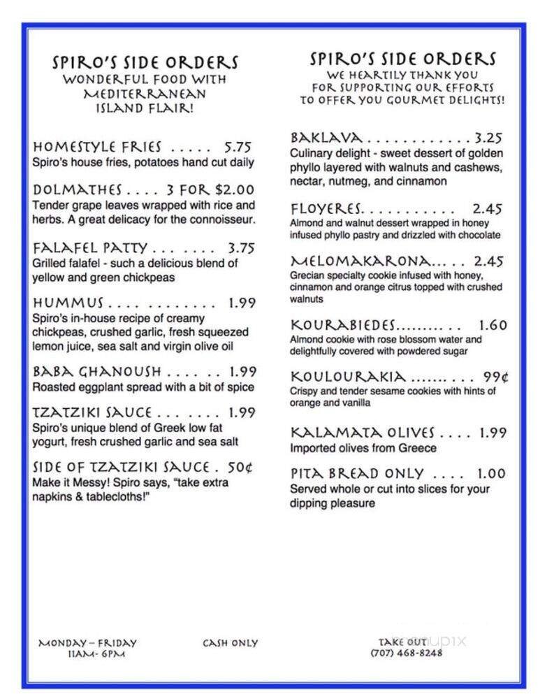 Menu page 1